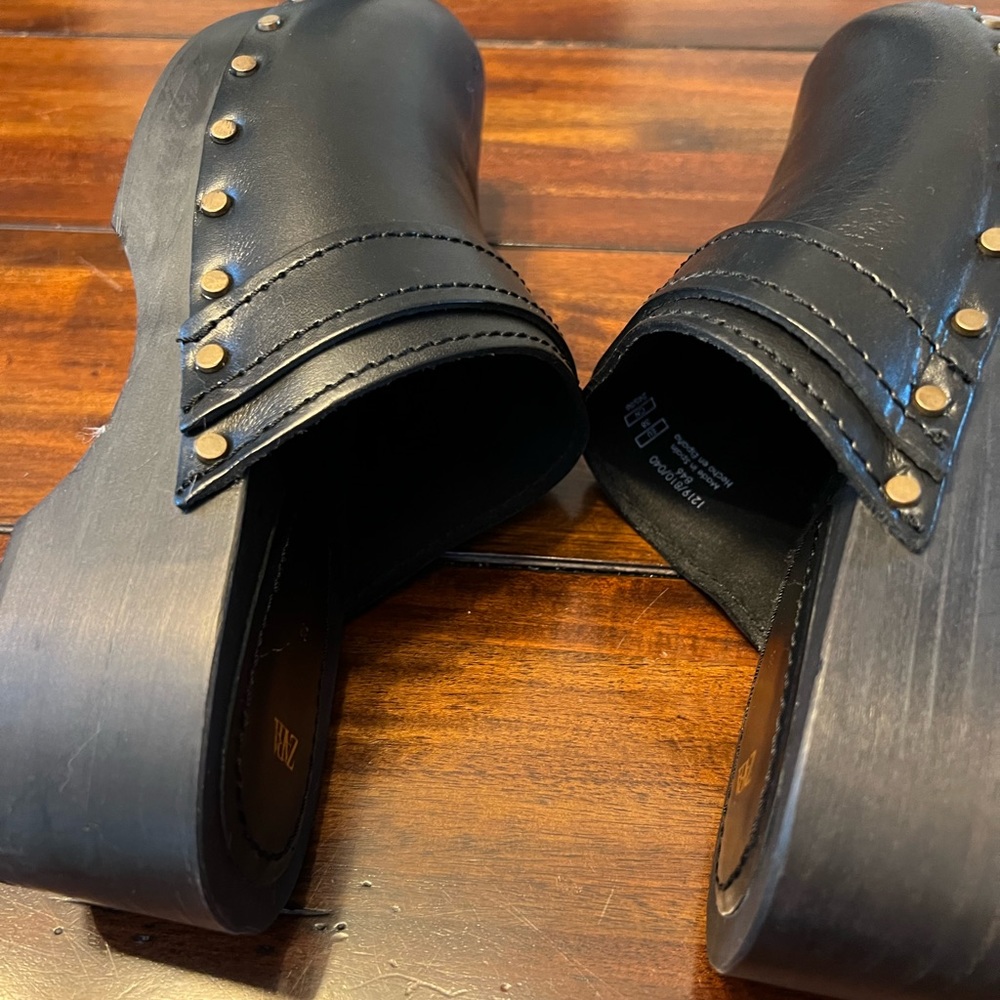 zara black sabot size 8